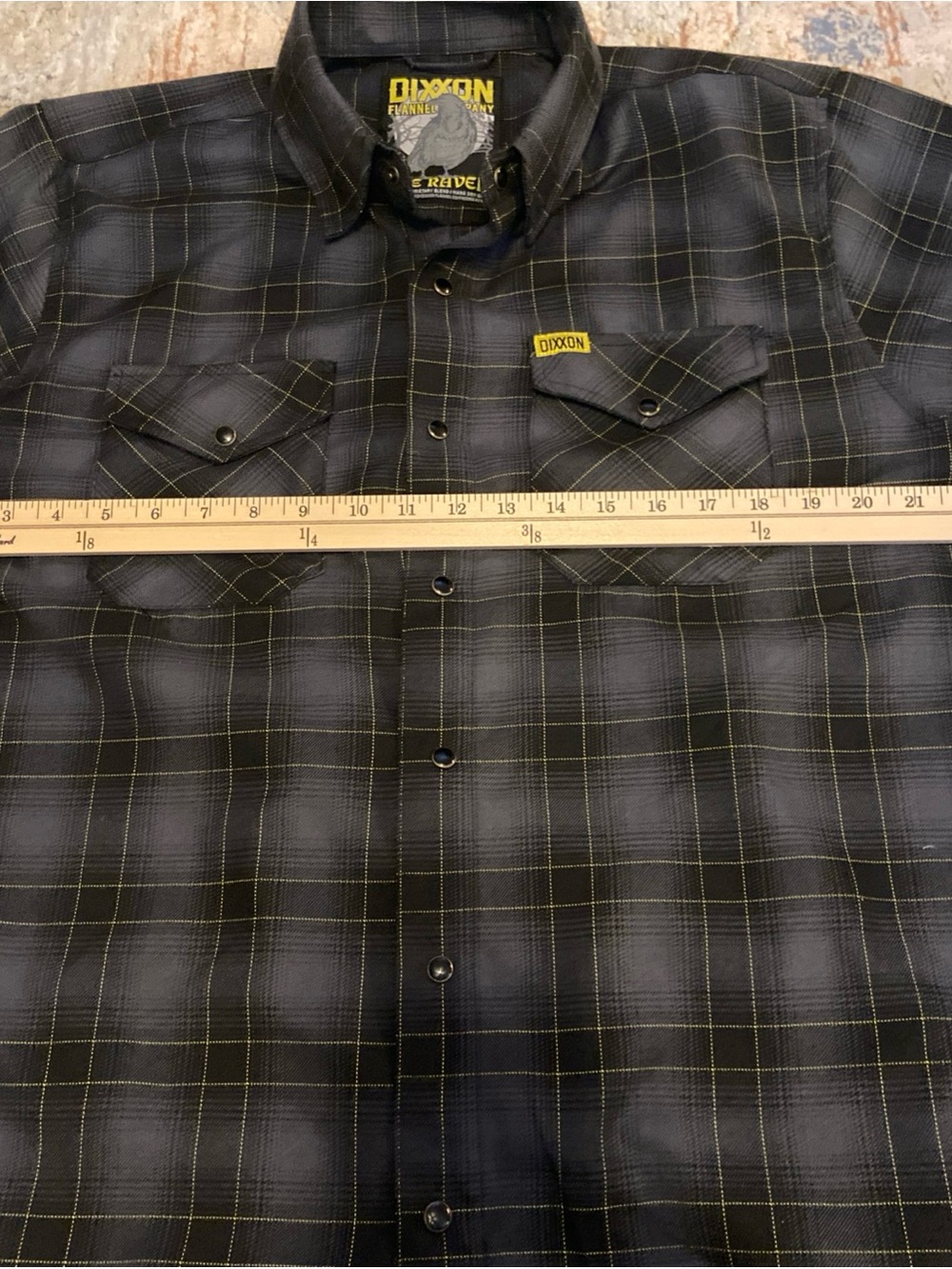 Dixxon Mens Flannel The Raven Pearl Snap Long Sleeve Shirt Sz L Black Button Up - Picture 6 of 13